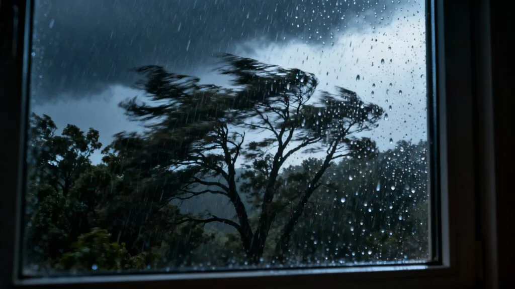 Pluie battante et vent fort, alerte météo locale