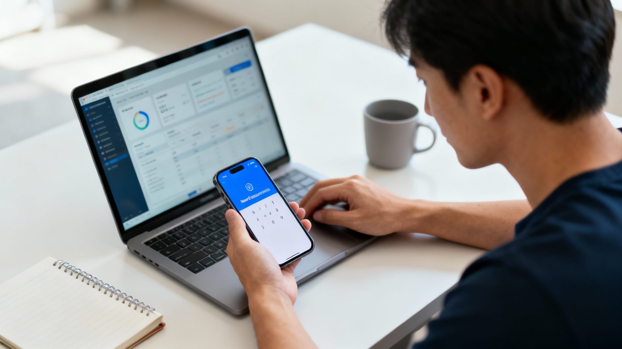 Professionnel se connectant au portail métier Normandie avec OTP