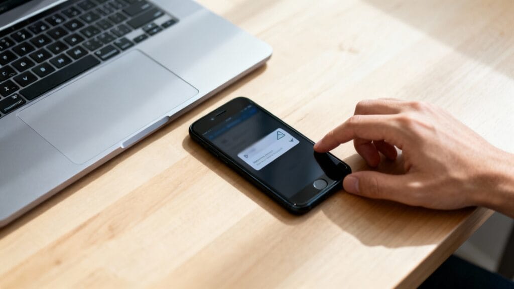 Email d’activation du compte ent uca sur smartphone