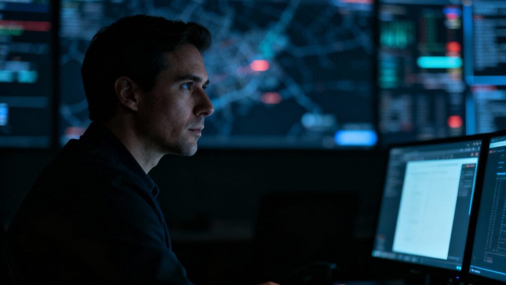 Analyste SOC surveillant des incidents de sécurité