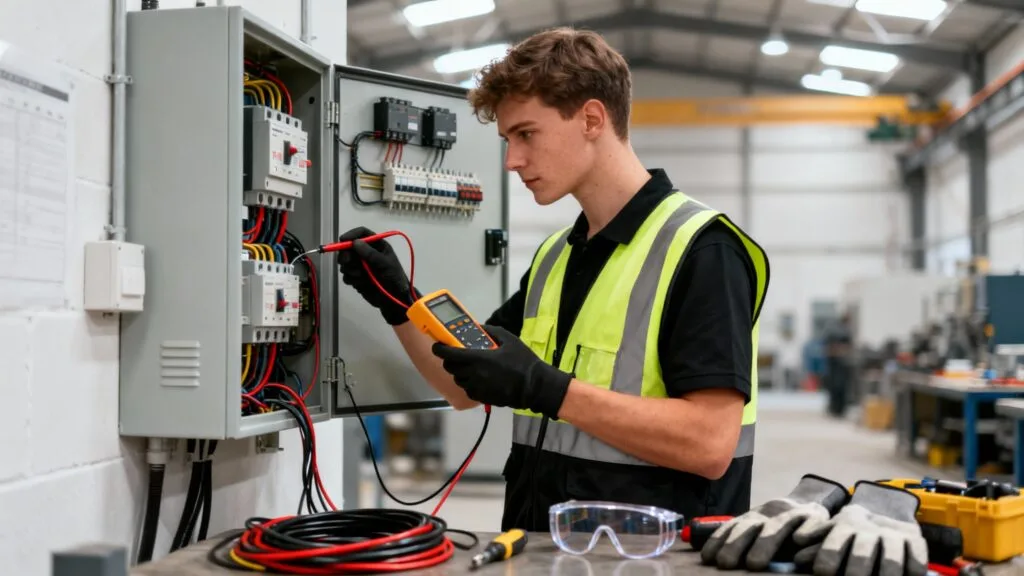 Technicien bac pro MSPC/MELEC sur coffret électrique
