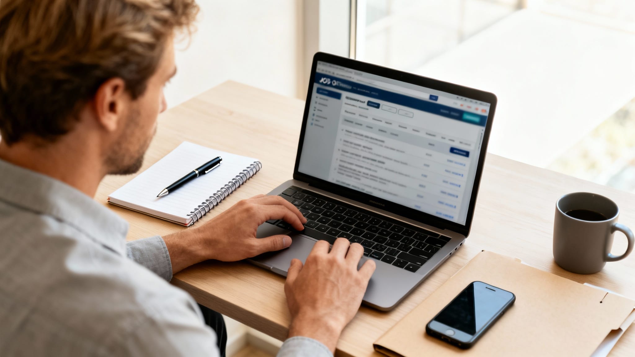 Consultation de la bourse emploi notaire sur ordinateur