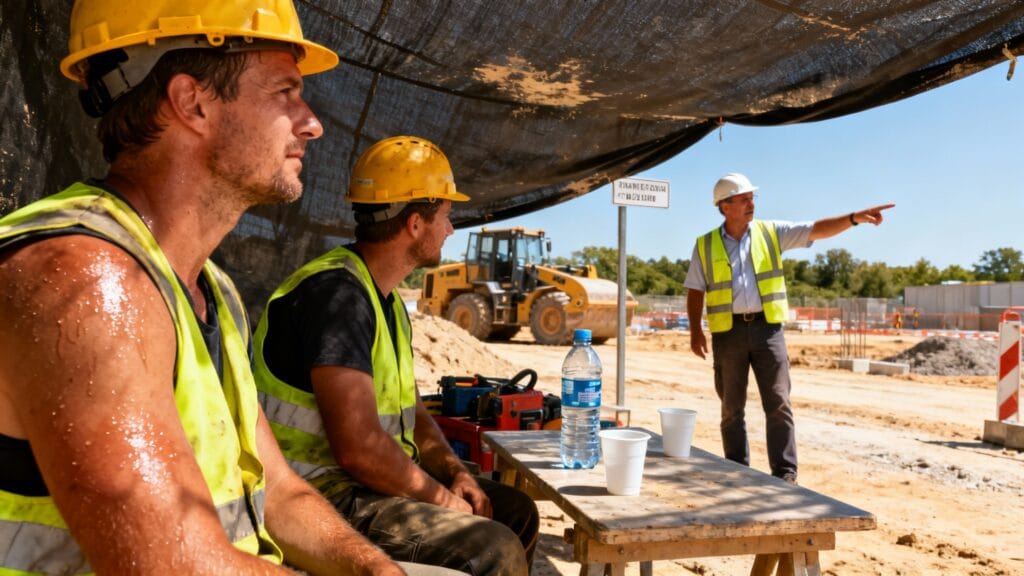 BTP forte chaleur : ombre, hydratation, horaires décalés