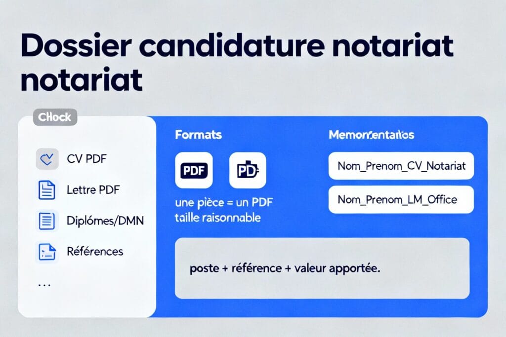 Checklist pour le dépôt de candidature notaire