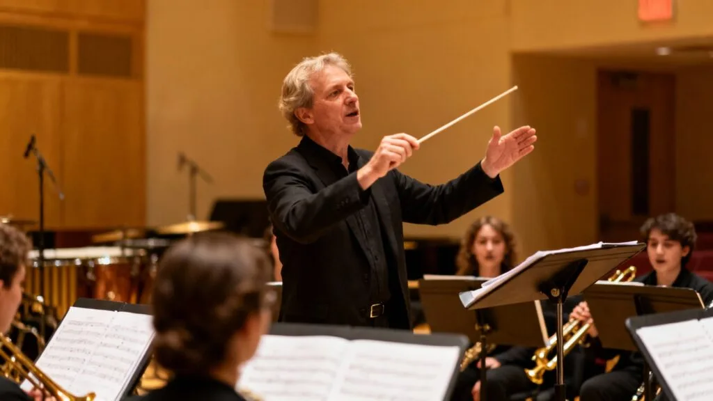 Chef de chœur dirigeant un ensemble, arts