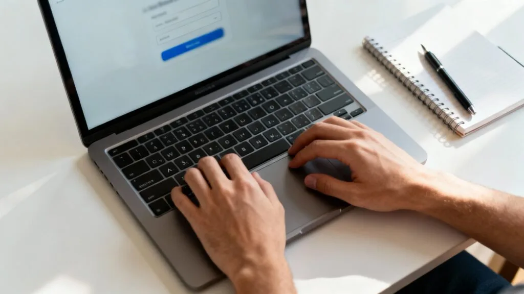 Saisie d’identifiants pour ent95 sur ordinateur portable