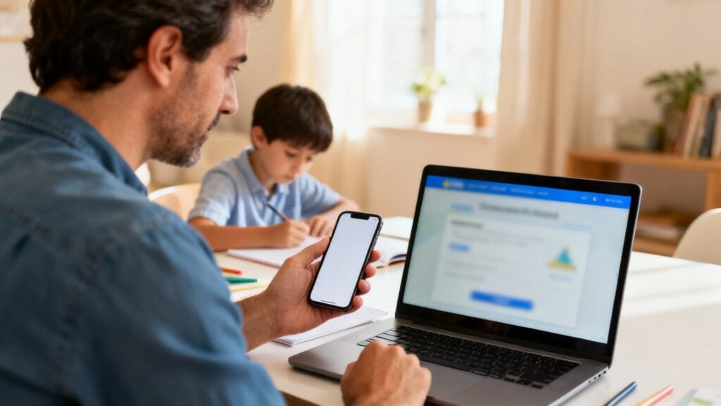 Parent connecté à ÉduConnect pour le livret scolaire