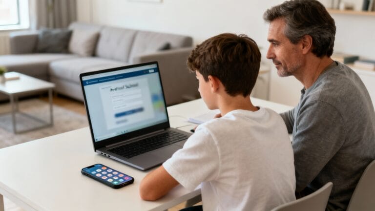 Élève et parent connectés à ent95, accès Pronote simplifié