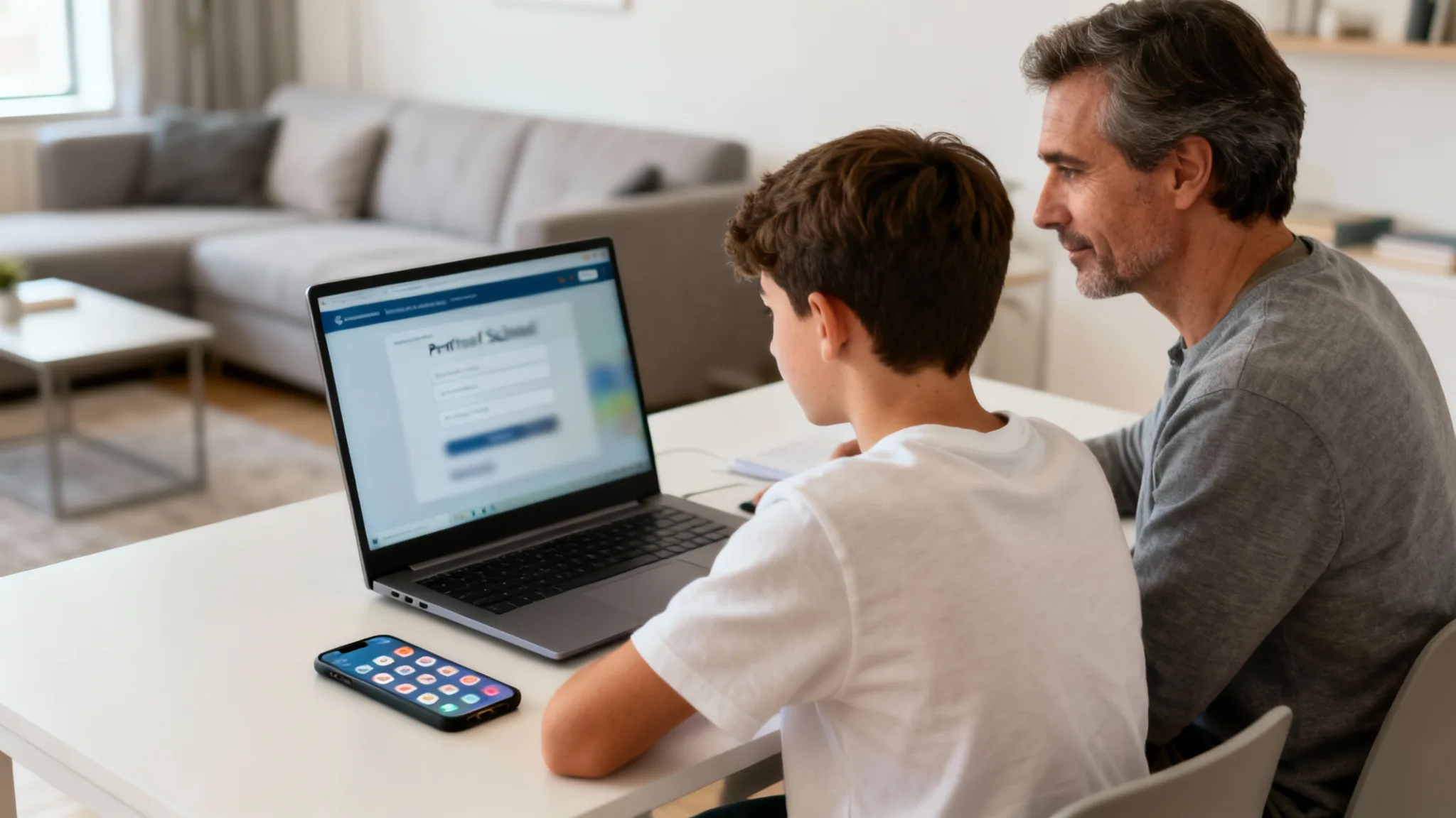 Élève et parent connectés à ent95, accès Pronote simplifié