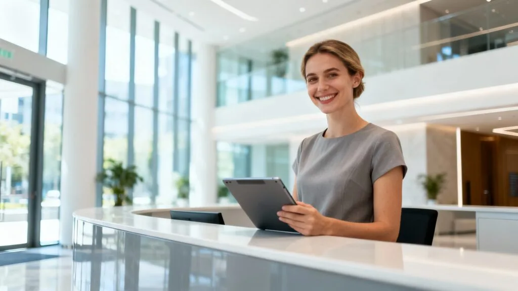 Accueil en entreprise, métier calme et soigné