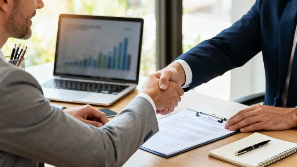 Key Account Manager finalisant un accord