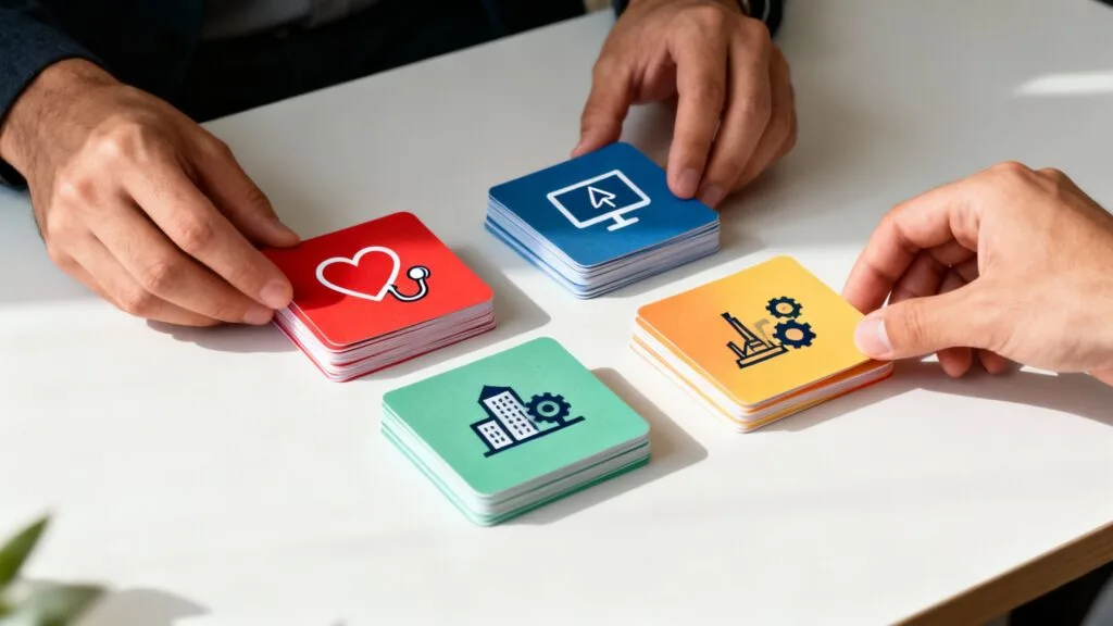 Regroupement par secteurs&nbsp;: santé, tech, urbanisme et industrie