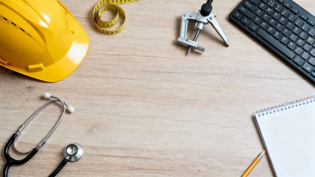 Outils variés illustrant des métiers en T