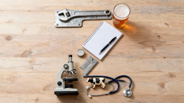 Illustration des métiers en Z avec outils et objets variés