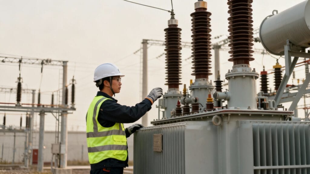Opérateur d’énergie en sous-station électrique