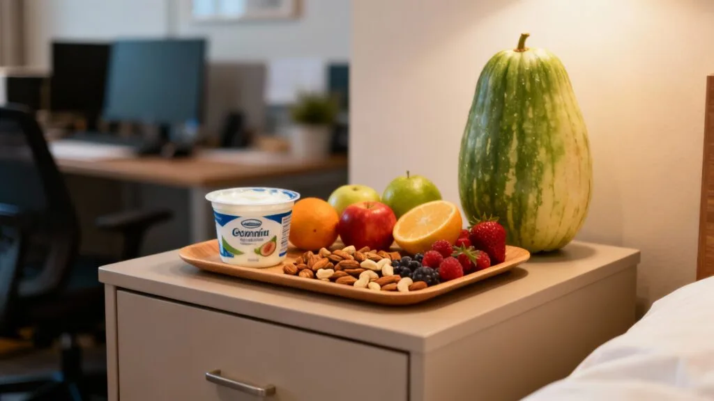 Nutrition de nuit avec encas légers et hydratation régulière