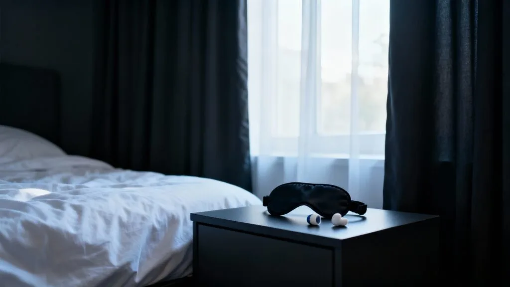 Sommeil de récupération avec chambre sombre et masque