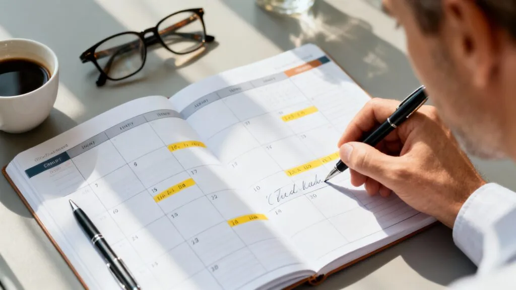 Agenda hebdomadaire illustrant la durée maximale de travail