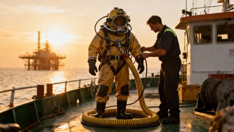 Scaphandrier salaire illustré par une préparation de mission