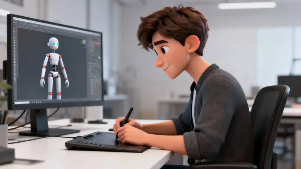 Animation 2D 3D sur station dédiée avec tablette graphique