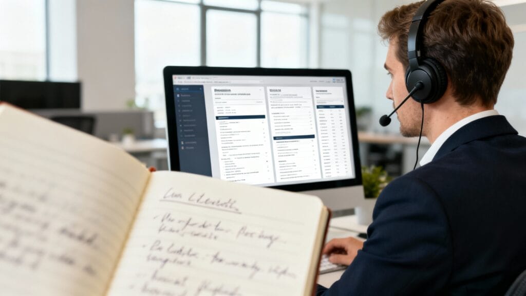 Chargé de recrutement triant des CV et planifiant des entretiens