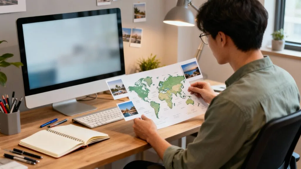 Chef de produit touristique préparant une nouvelle offre
