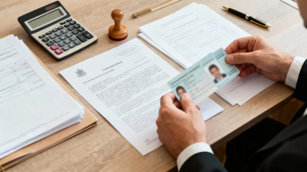 Clerc de notaire préparant un acte immobilier