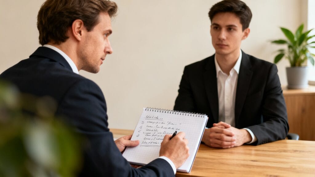 Entretien structuré de recrutement avec évaluation des compétences