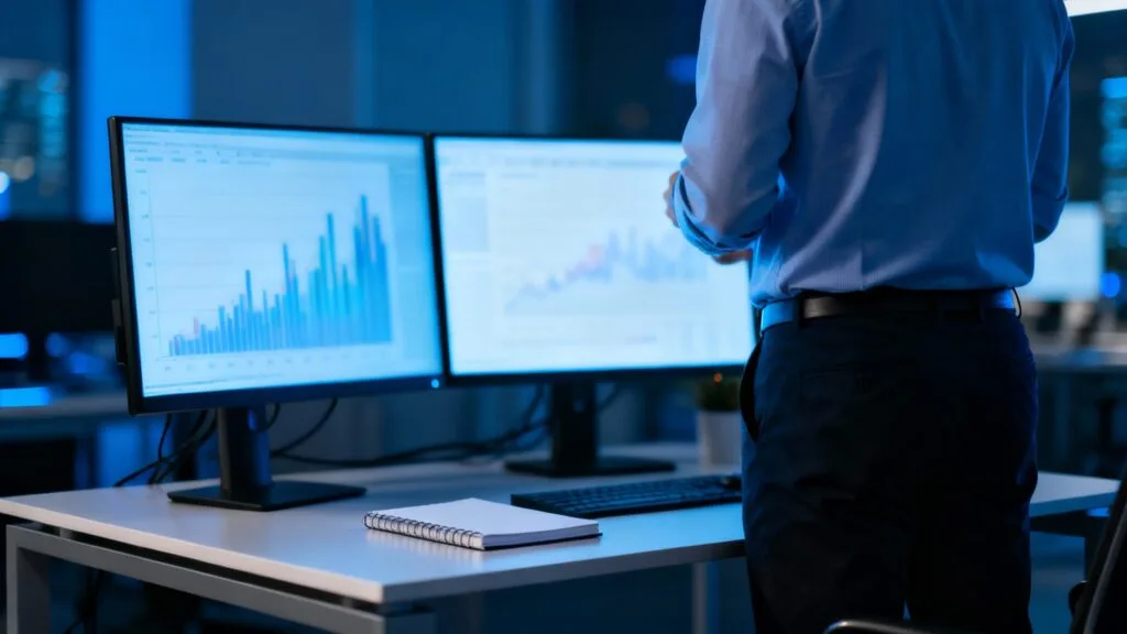 Data manager clinique contrôlant la qualité des données essais