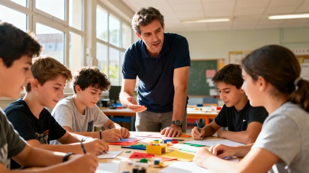 Éducation spécialisée en atelier avec des adolescents