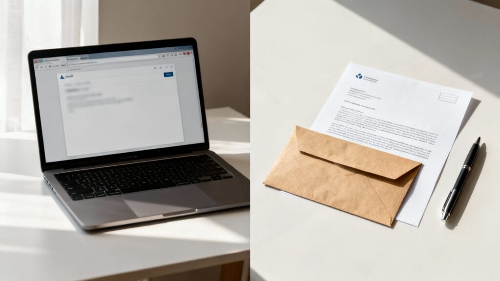 Choisir LRAR, e‑mail ou main propre pour la lettre