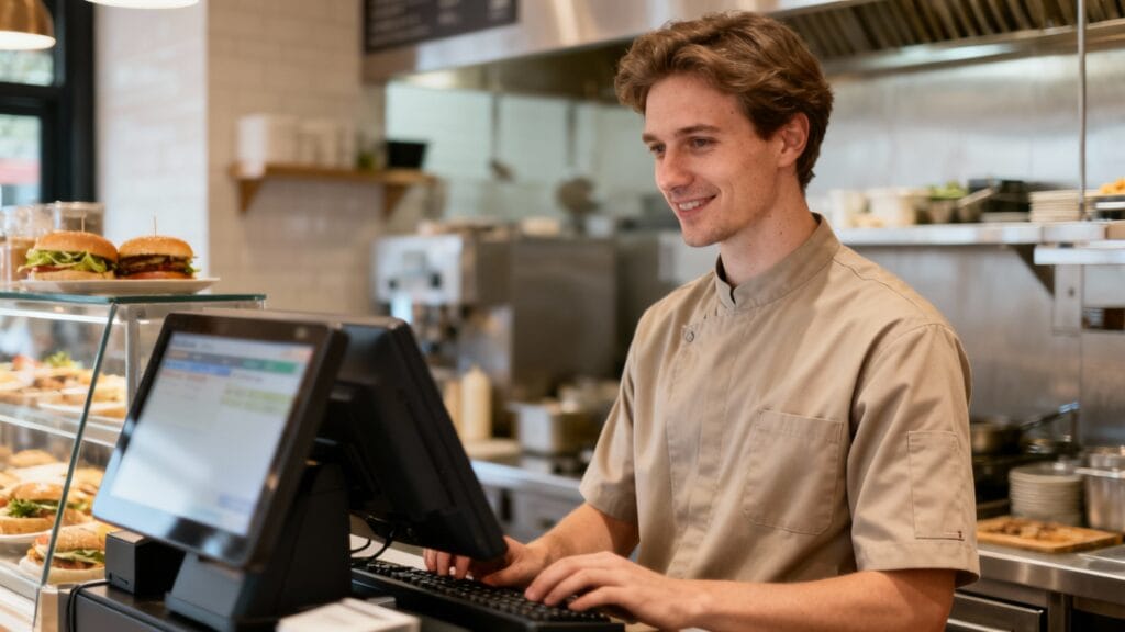 Employé polyvalent de restauration à la caisse