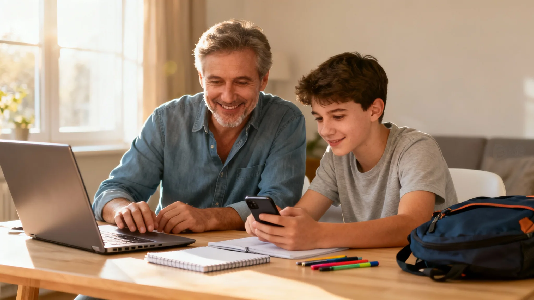 Parent et élève accédant à ent77 sur ordinateur et mobile