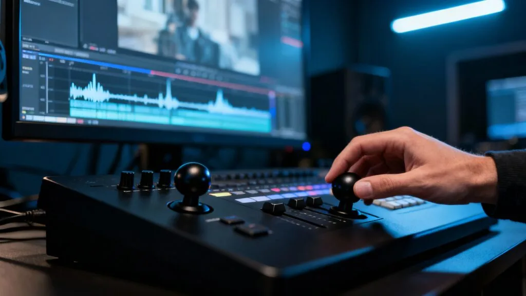Étalonnage couleur en salle de post‑production cinéma