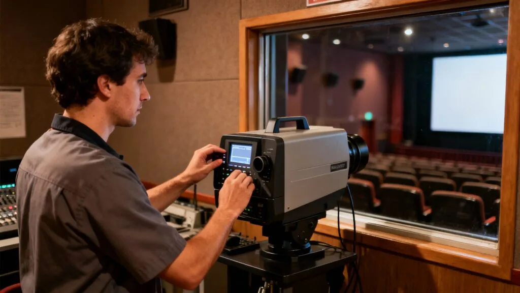 Cabine de projection et gestion d’une salle de cinéma