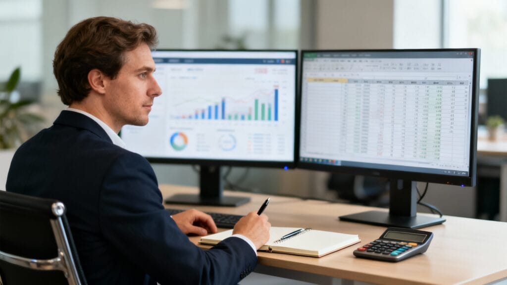 Analyste en finance d’entreprise travaillant sur budget et reporting