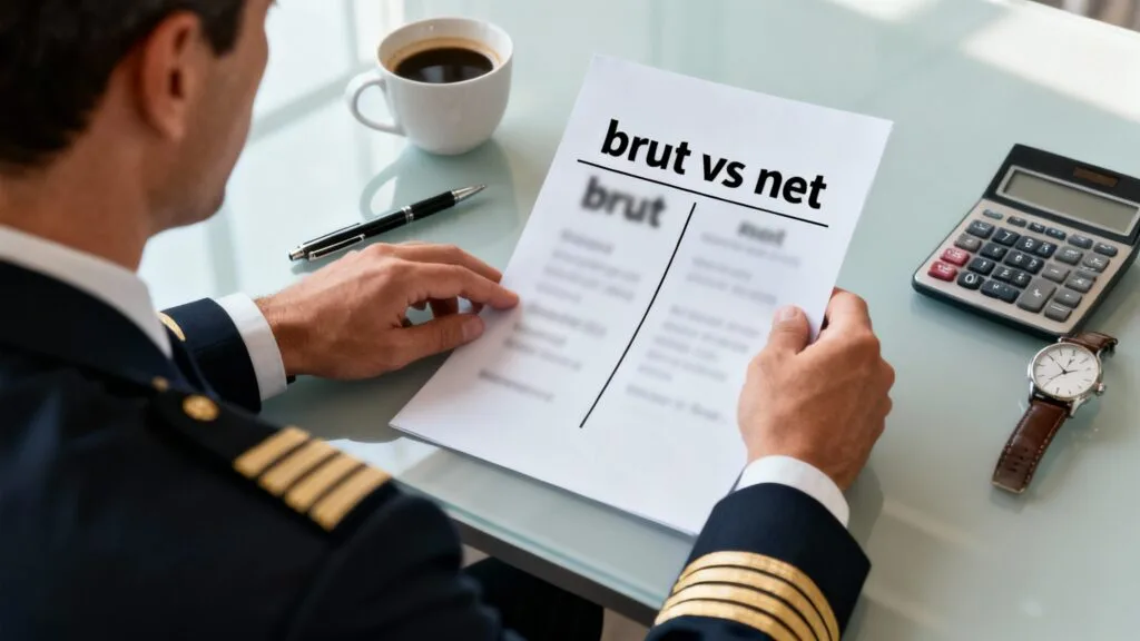 Fourchettes brut/net du salaire pilote Air France par mois