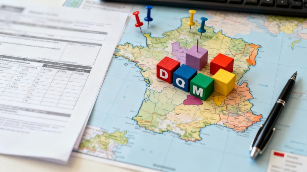 Carte stylisée et documents sur l’indemnité de résidence