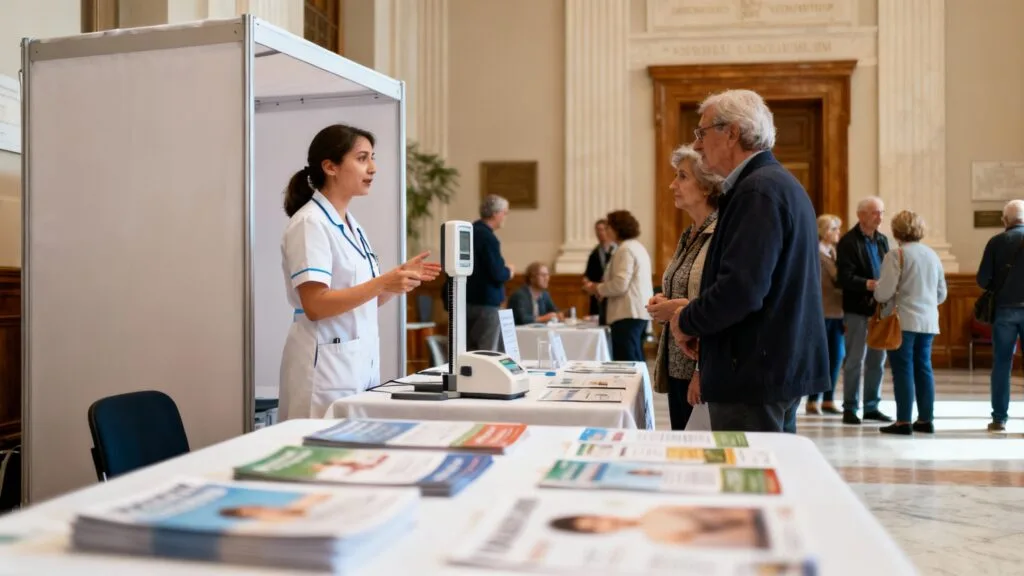 Infirmière en action de prévention santé publique