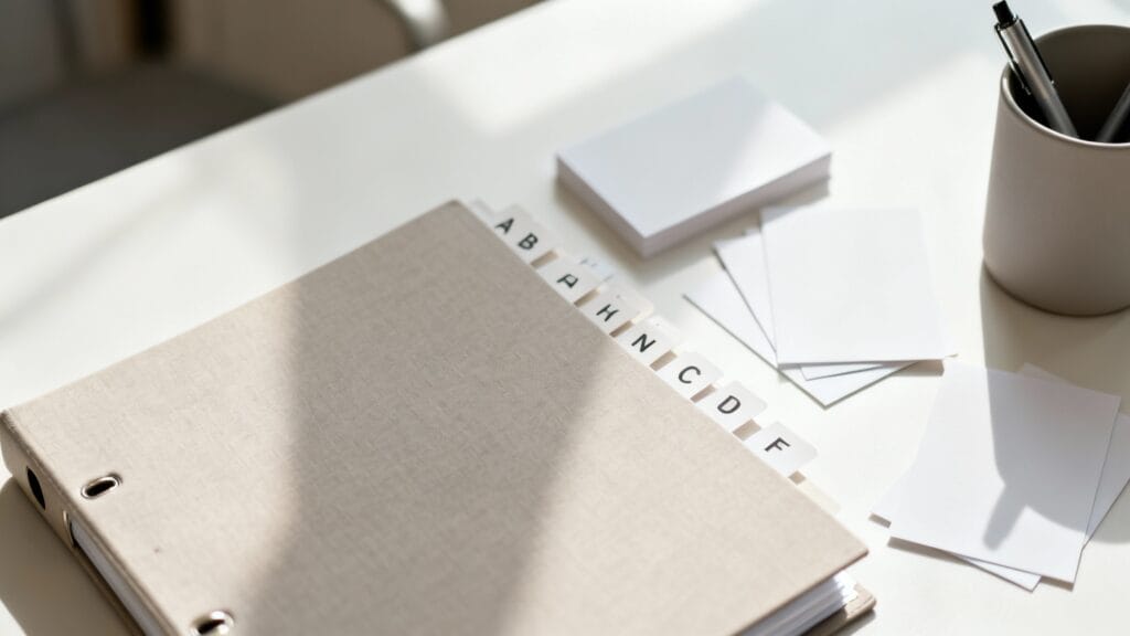 Organisation visuelle d’une liste de métiers en J sur bureau