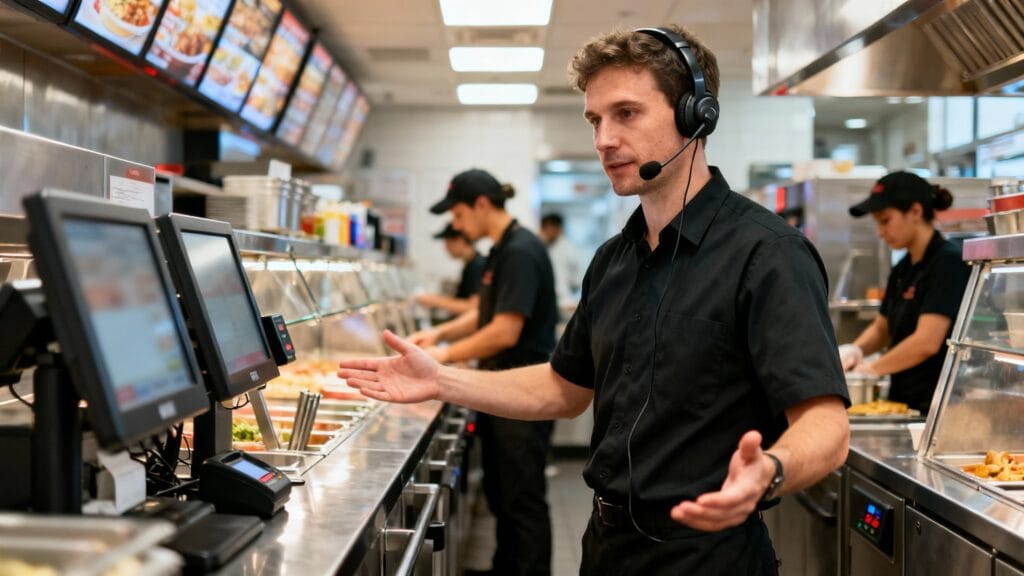 Manager supervise une équipe et ses objectifs de service