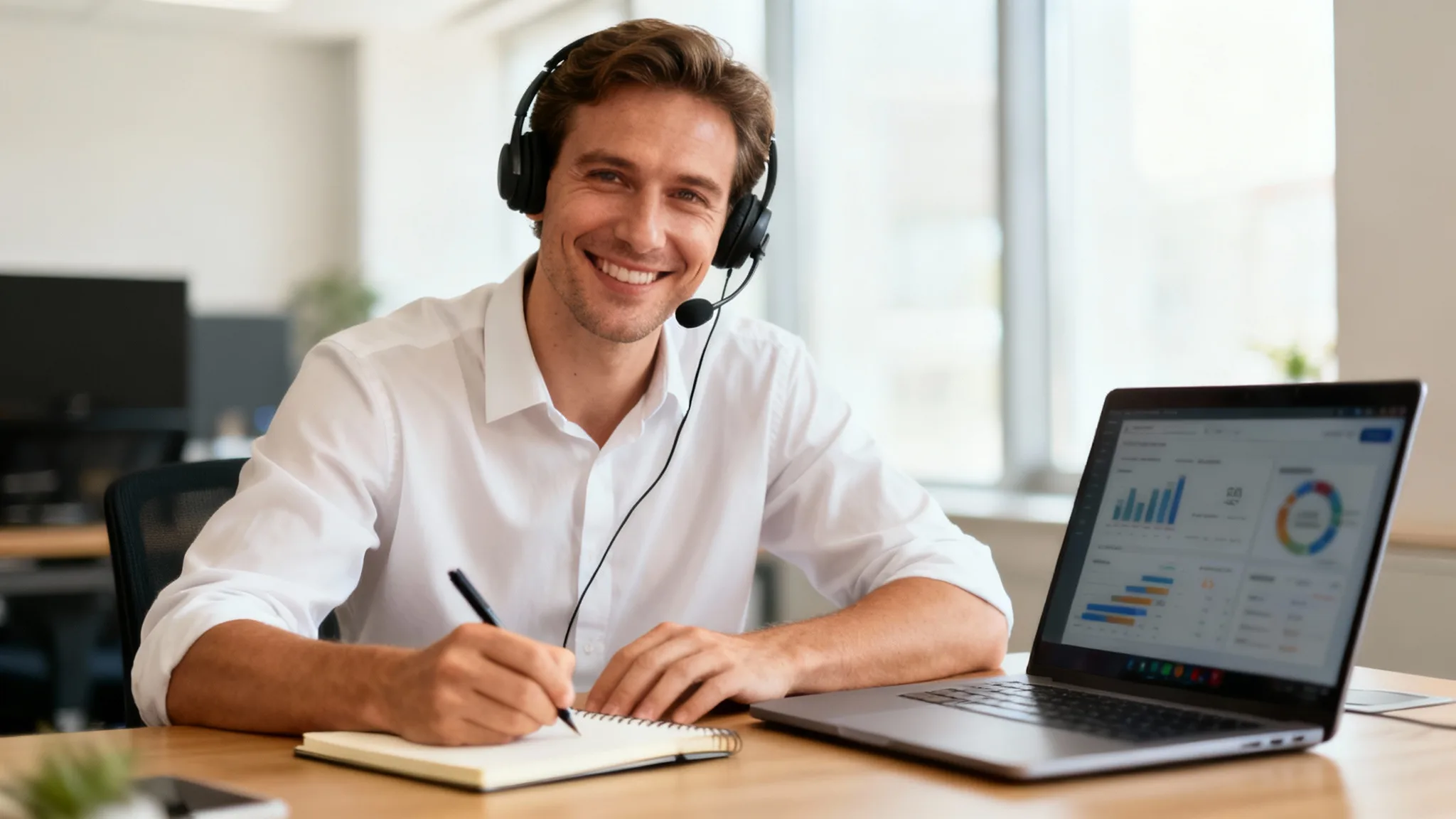 Professionnel du closer métier en appel vidéo avec prospect