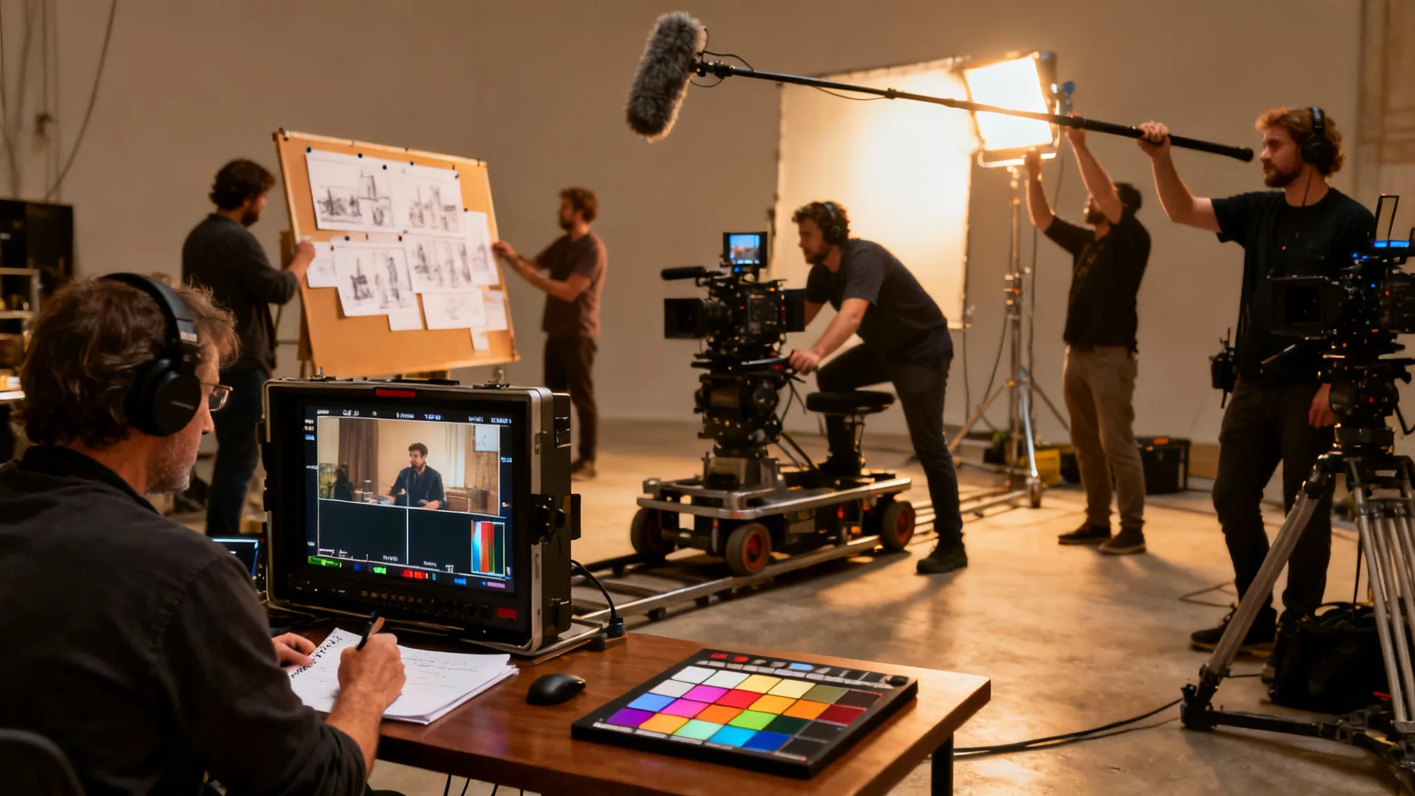 Panorama des métiers du cinéma sur un plateau actif