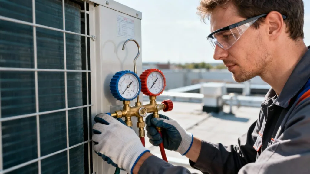 métiers en F qui recrutent : technicien frigoriste au travail