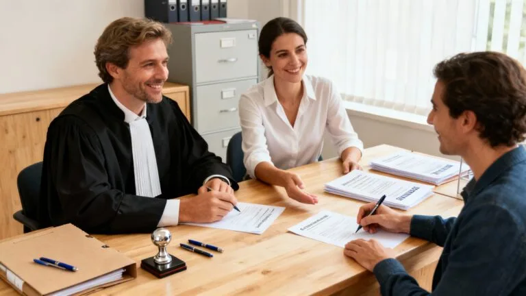 Équipe en office notarial, missions et métiers du notariat