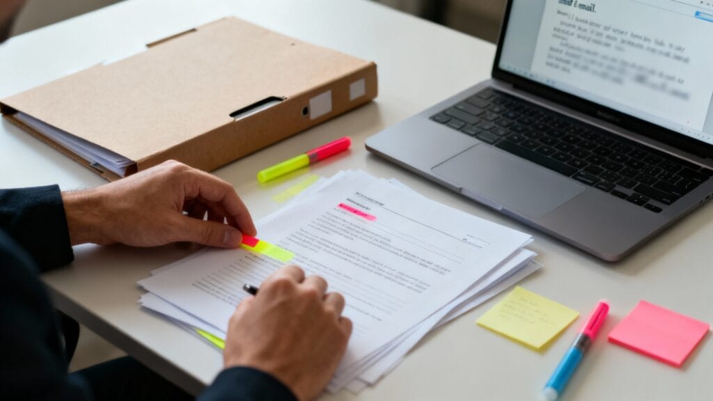 Organisation des justificatifs et préparation de la réponse