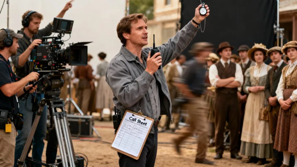 Coordination du tournage par le 1er assistant réalisateur