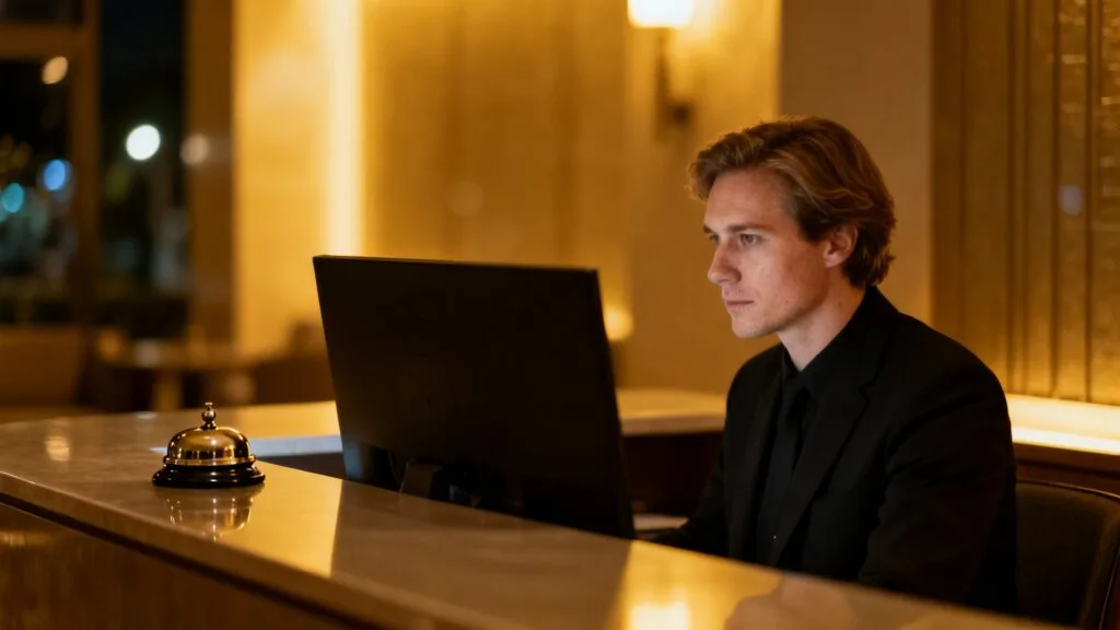 Réceptionniste de nuit, accueil et surveillance calme