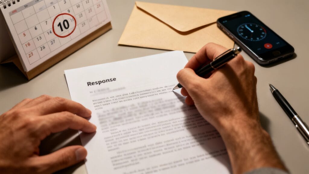Rédaction de la réponse dans le délai de 10 jours