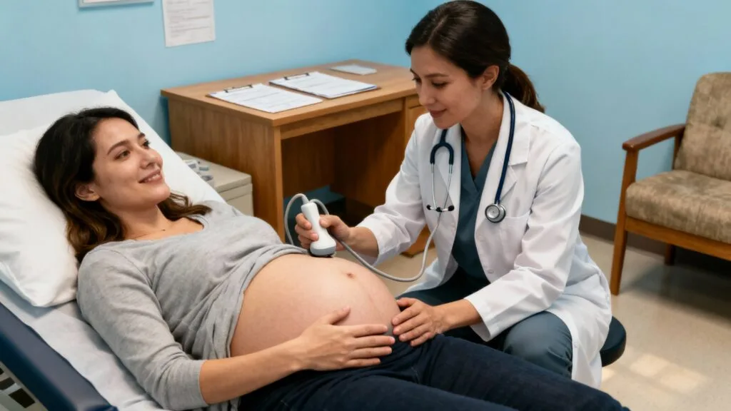 Contrôle fœtal par une sage-femme en consultation